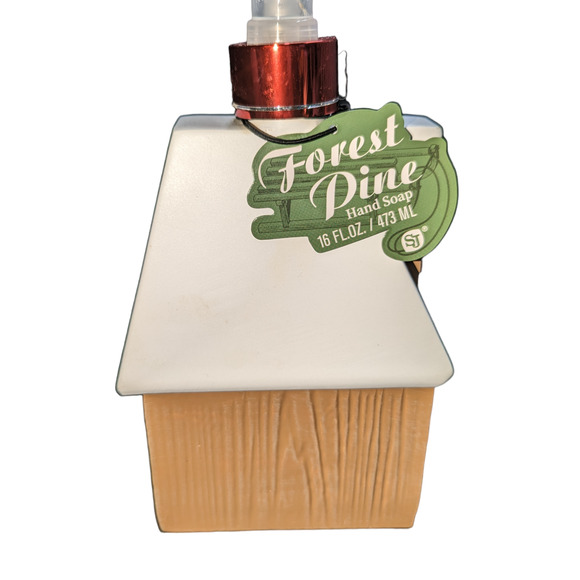 Christmas Winter Cottage Themed Forest Pine Hand Soap Pump Dispenser - Picture 3 of 5